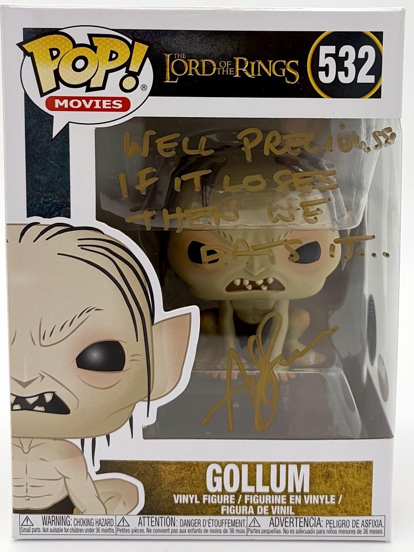 Andy Serkis Signed Funko Pop #532 "Gollum" w/quote (LOTR) - JSA COA